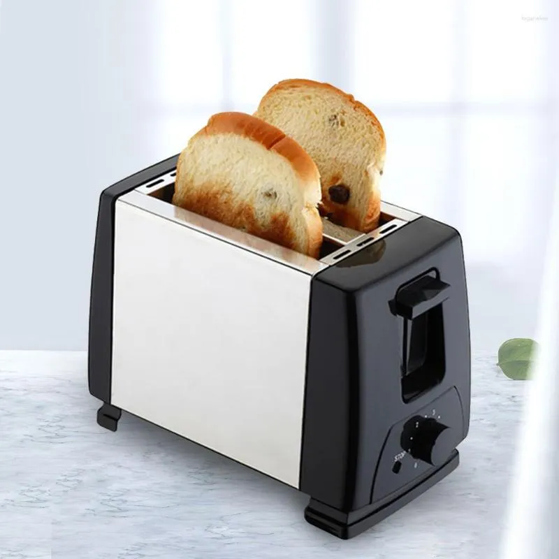 Brotbackautomaten, 2 Scheiben, Toaster, automatischer Mini-Frühstückstoaster, Edelstahl, breiter Schlitz, 6 Toasteinstellungen, Küchengeräte