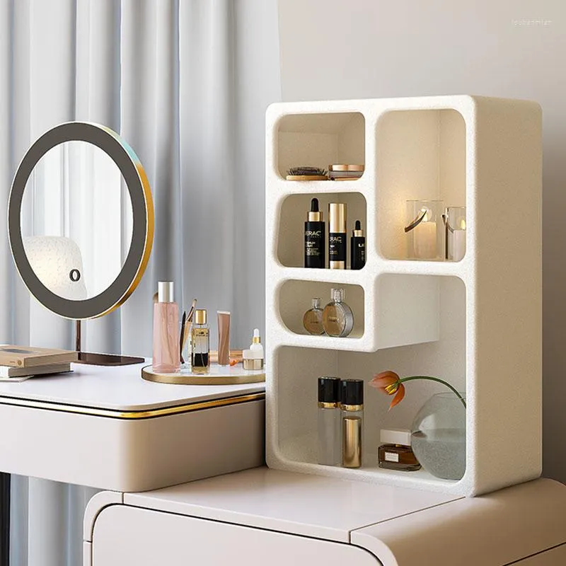 Cajas de almacenamiento Caja de maquillaje para mujeres Bolsas cosméticas de compartimento grande Vacío Diseño de la habitación Organizador de habitaciones Maquille Organizador