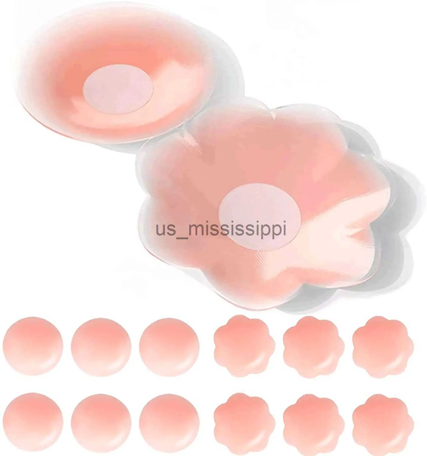 Breast Pad 1pair Silicone Nipple Cover Lift Up Bra Sticker Adhesive Invisible Bra Breast Pasty Women Chest Petals Reusable Strapless Bras x0831