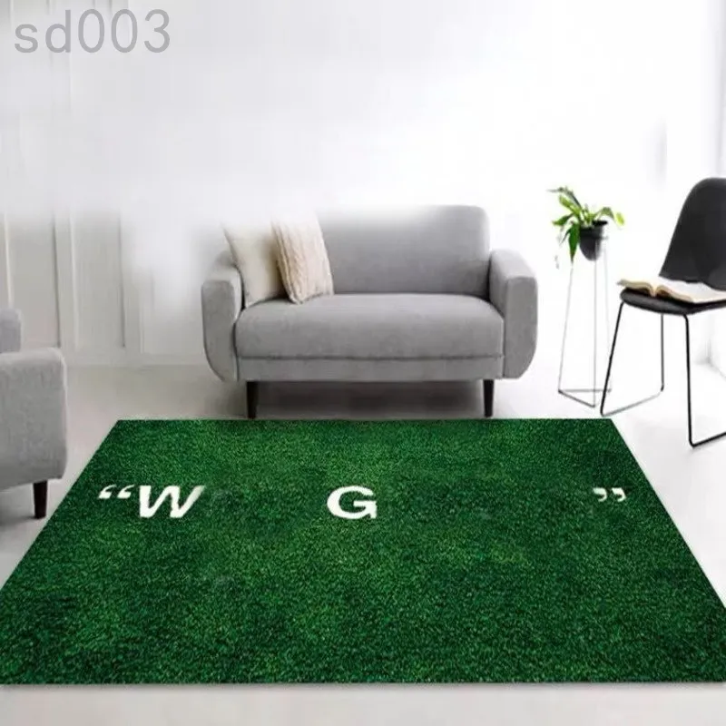 Off white top wet grass rug
