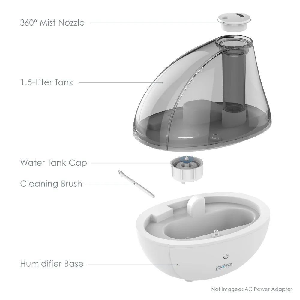 Mistaire Ultrasonic Cool Mist Увлажнитель, серебро