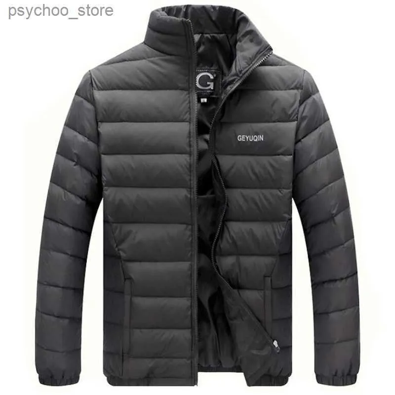 Herrarna ner parkas lätta anka ner jacka män casual stativ krage down rockar mens höst vinter outwear basjackor casacos märke kläder q230831