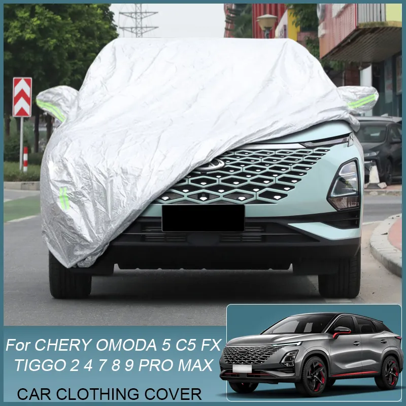 Full biltäcke Rain Frost Snödamm Vattentät skydd för Chery Omoda 5 C5 Tiggo 2 3x 4 5x 7 8 9 Pro Max 2018-2025 Tillbehör