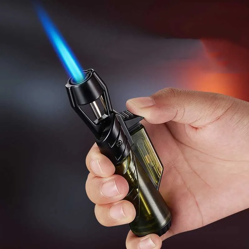 propane cigarette lighter Windproof Butane Cigarette Torch Lighter Metal Compact Jet Flame 1300C  Firepower 58g from Dhgate Lighters