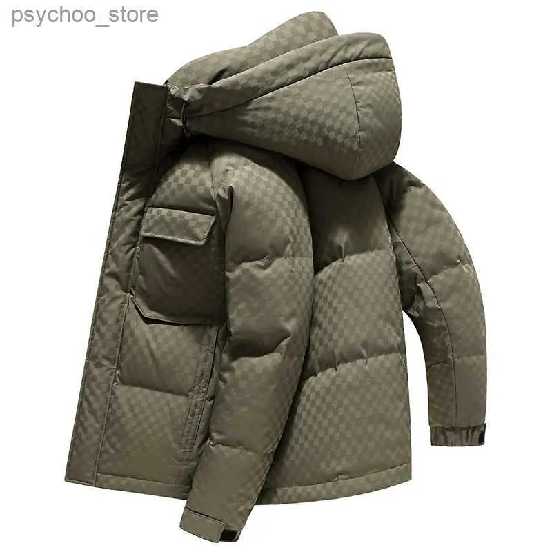 Męska część Parkas męska kurtka zimowa ciepła płaszcz Mountain Hard Waterproof Windbreak luźnie w stylu europejskim i amerykańskim Q230831