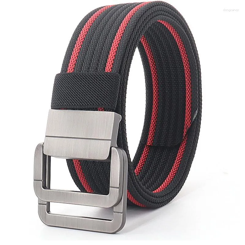 Belts Outdoor Quick-Drying Nylon Alloy Double Buckle Canvas Waistband Belt Fashion Casual Sport Decorate Black Blue Green