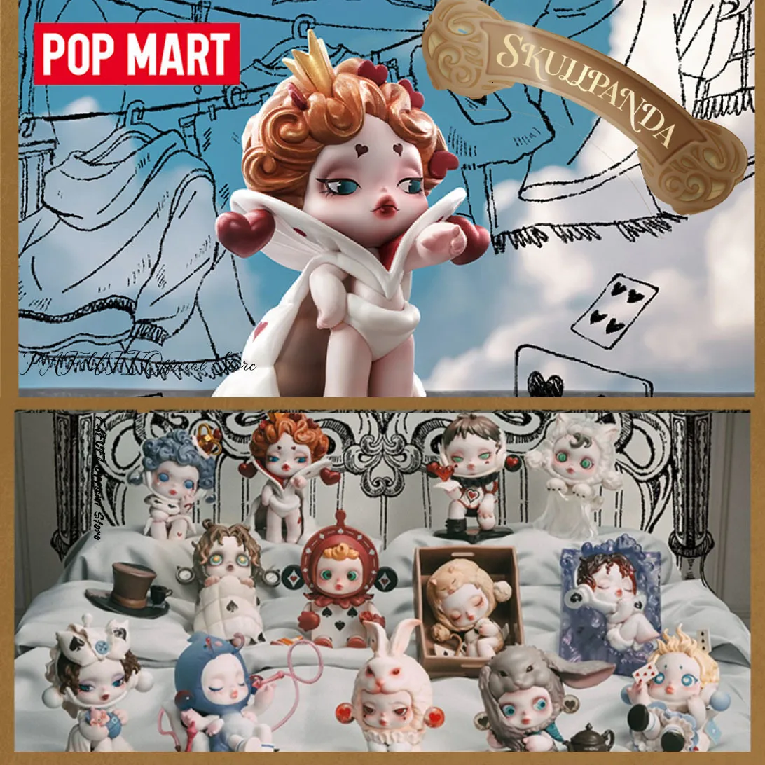 Blind Box Popmart Skullpanda Codzienna seria kraina czarów ślepy zabawki kawaii anime akcja figura niespodzianka tajemnicza pudełko lalki Girls prezent 230831