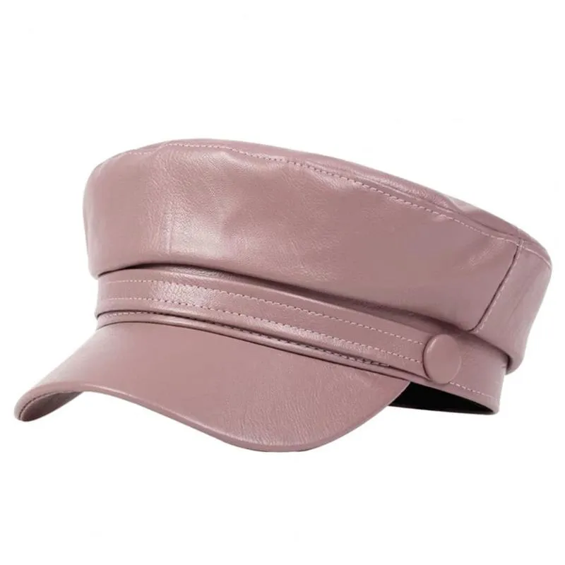 DHgate.com:Womens Faux Leather Beret Hat, Stylish Extended