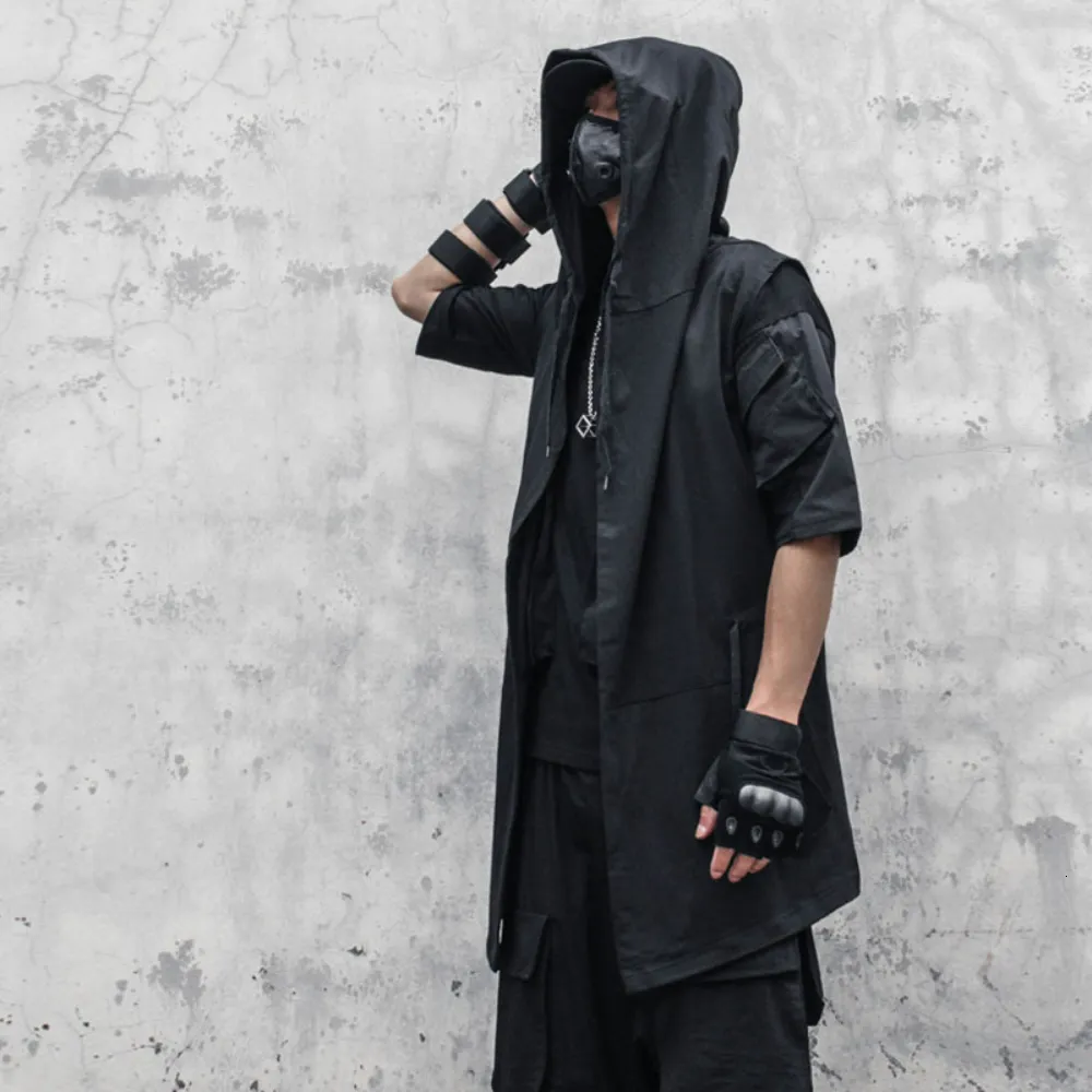 Gothic Style Hooded Overshirt Trench Coat With Wizard Design