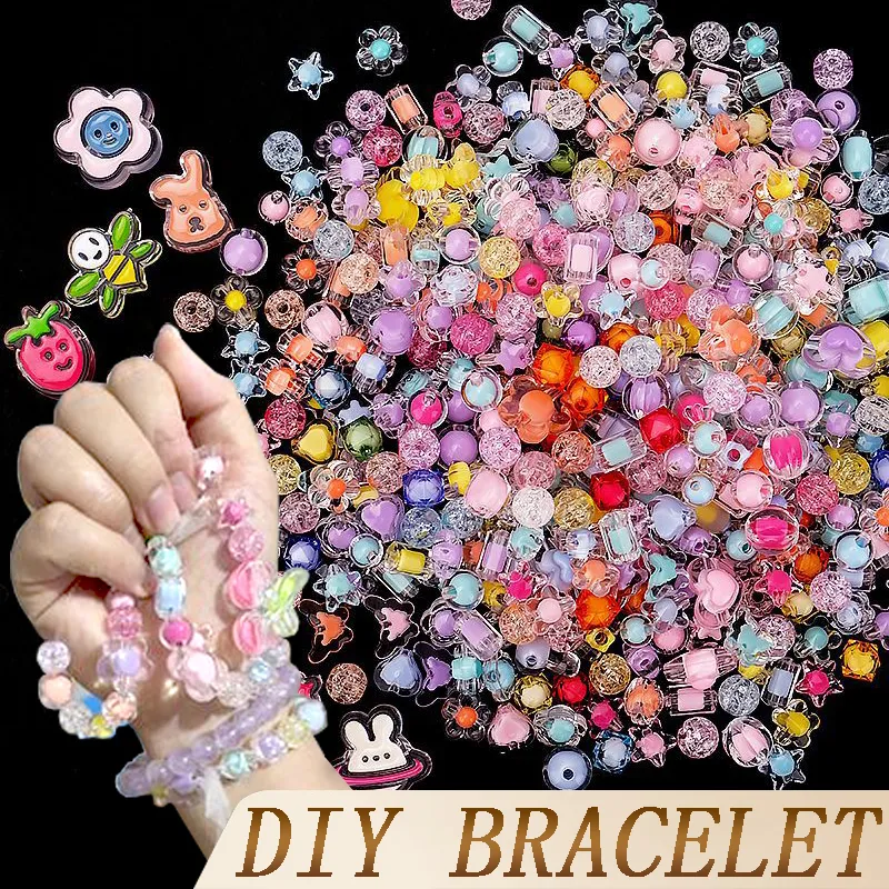 Ювелирные изделия DIY Bracelet Make Kit Craft Детские игрушки для девочек бусинки набор цветных детских колье колье для модных украшений 230830