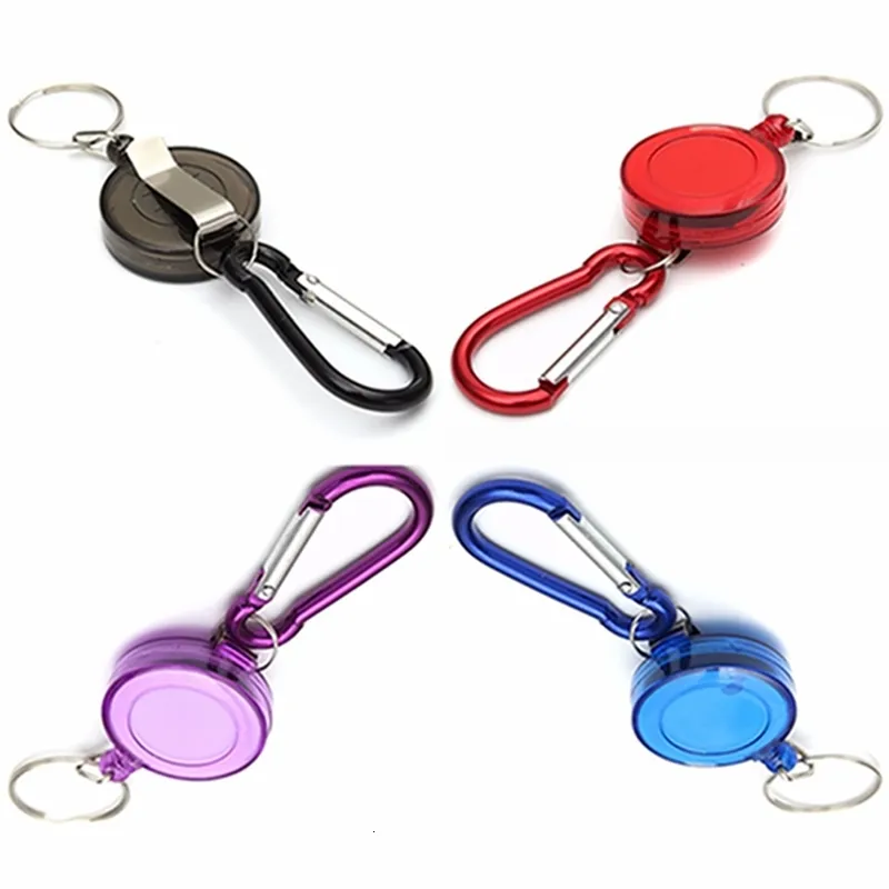 Keychains Lanyards 1PC Retractable Pull Keychain Badge Reel ID Lanyard Name Tag Card Holder Reels Recoil Belt Key Ring Chain Clips 230831