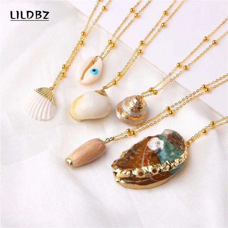 Pendant Necklaces Boho Conch Shell Necklace Sea Beach Chain For Women Collier Femme Cowrie Summer Jewelry Bohemian 230831