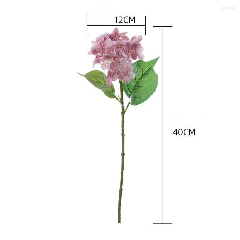 Decorative Flowers Artificial Pink Plastic Hydrangea Branch 3D Printing Simulation Of Green Plant False Hydrangeas Valentine's Day Gift