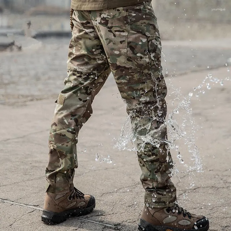 Pantalons pour hommes Camouflage tactique Cargo hommes Rip-Stop plusieurs poches imperméable armée militaire combat extérieur SWAT coton pantalons longs