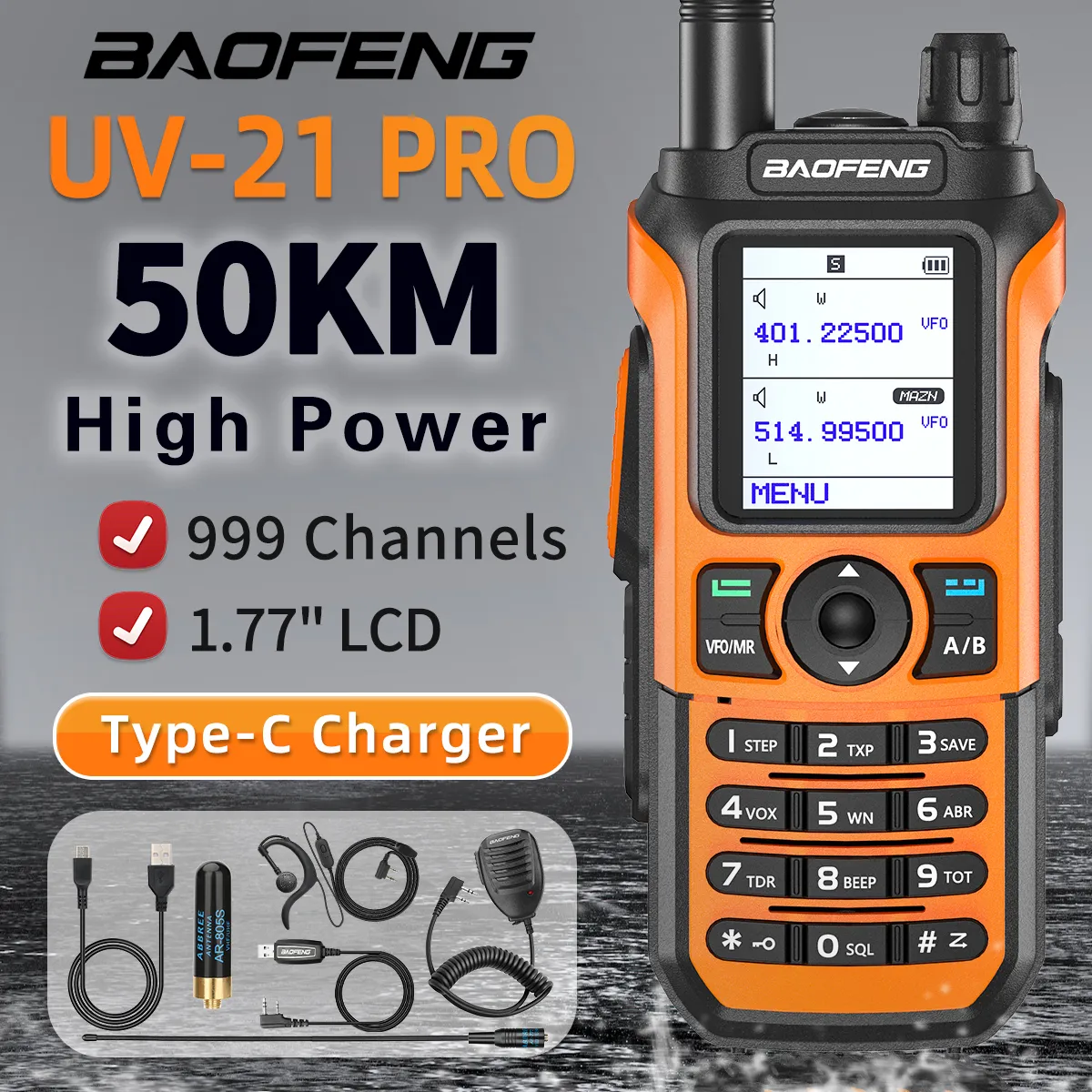 BaoFeng UV-21 Pro VHF UHF Dual Band Ham Two Way Radio Long Range