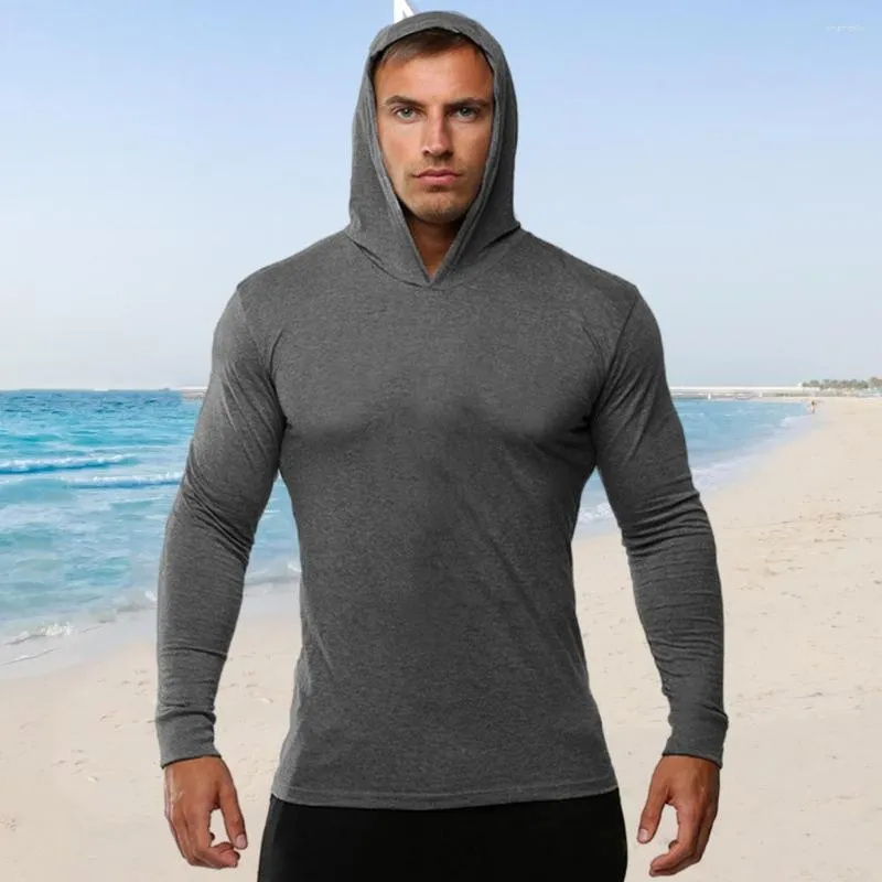 Breathable Cotton Muscle Fit Hoodie For Casual Fitness Wear Slim Fit Long  Sleeve In Solid Colors From Changxiu, $16.1