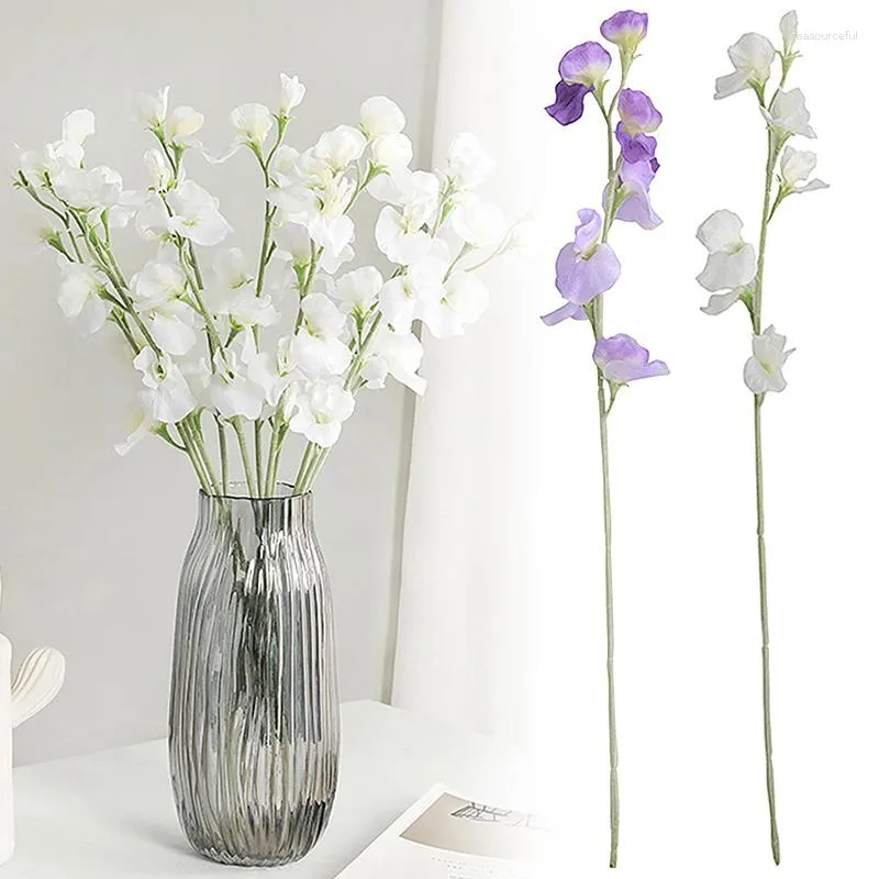 Decorative Flowers Nordic Home Decoration Artificial Pea Flower Living Room Decor Table Vase Arrangement Wedding Bouquet Sweet Flores