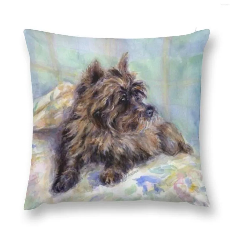 Housse de canapé à carreaux avec Portrait de chien Cairn Terrier, oreiller, housse de canapé