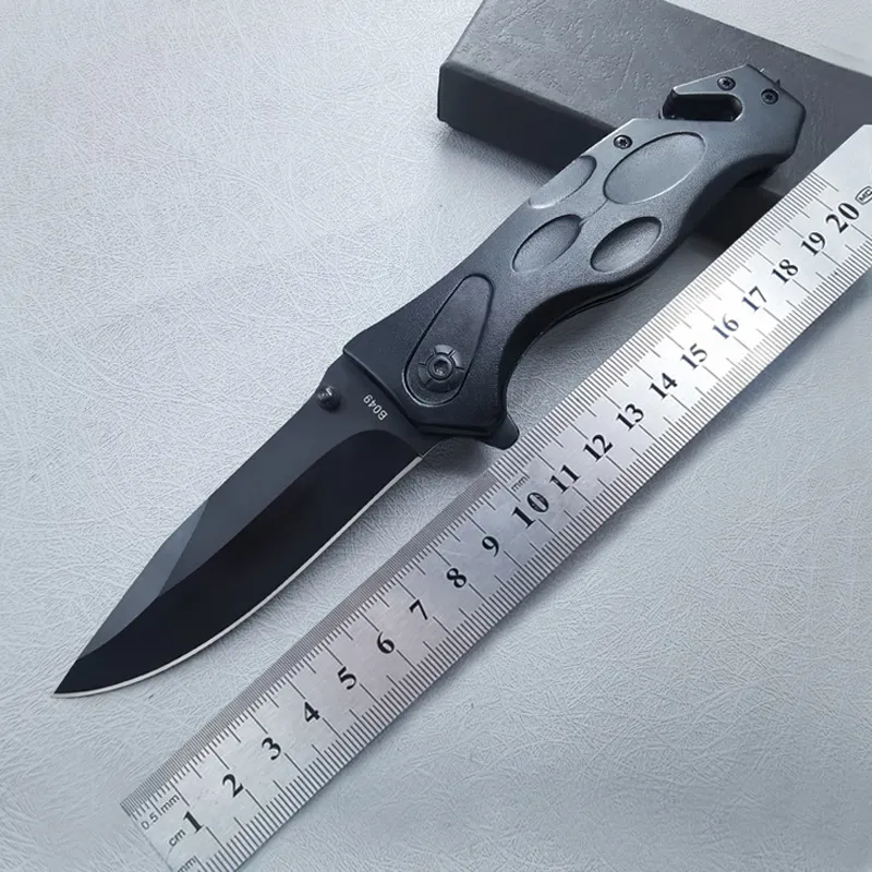 Składany nóż ze stali nierdzewnej stal nierdzewna Kieszonkowa kemping nóż Aluminium Aluminium EDC Cutter Cutlery Black