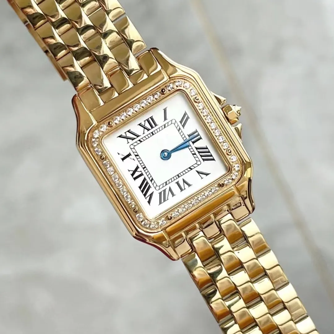 Match de mode de créateur de luxe en quartz en acier inoxydable de haute qualité taille de 22 mm et 27 mm dames élégantes nobles montres en diamant étanche saphir 577