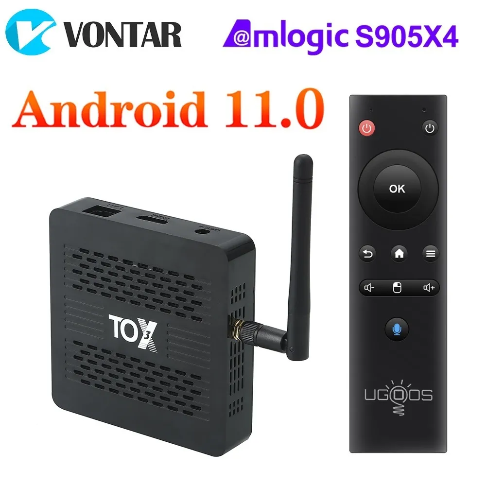 Set Top Box TOX3 Smart TV Box Android 11 4 GB 32 GB mit Amlogic S905X4 2T2R Dual Wifi 1000 M Internet BT4.1 Unterstützung AV1 4K DLNA Media Player 230831