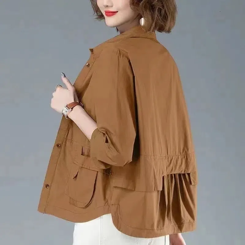 Mulheres Trench Coats Primavera Verão Mulheres Jaquetas Causais Windbreaker Famale Fino Casaco Básico Jaqueta Leve Outwear Roupas 230830