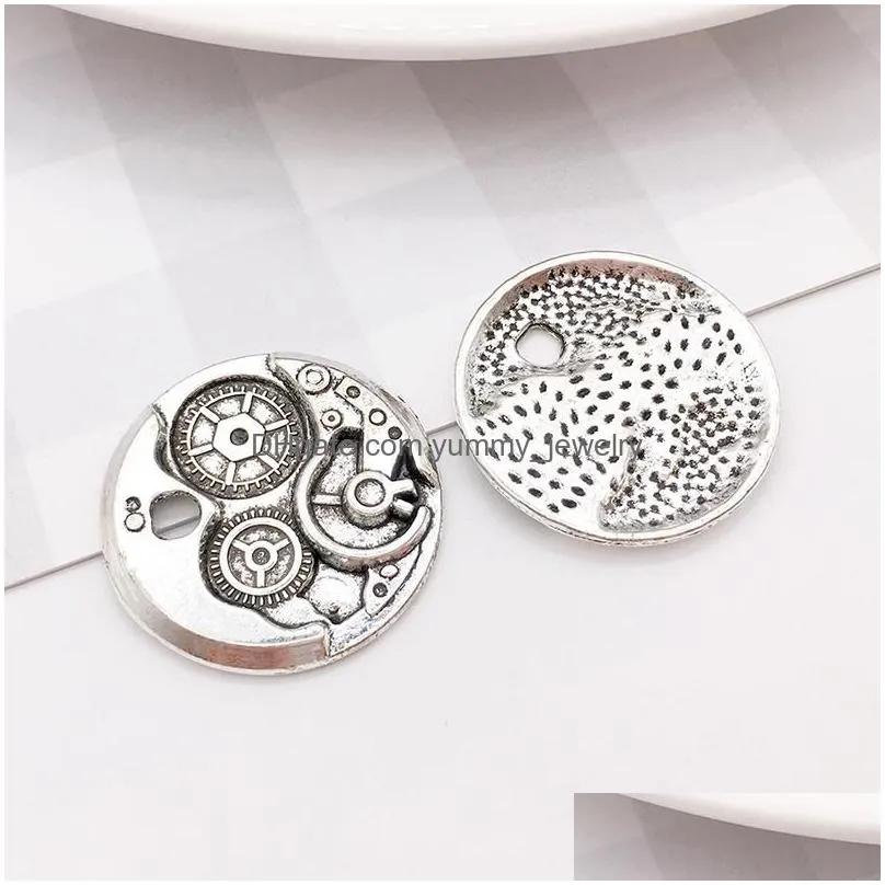 Charms 5st Clock Gear Pendants Diy Jewelry Making Eloy Fynd Tillbehör för halsband Örhängen Scharms Drop Leveranskomponenter DHY9C