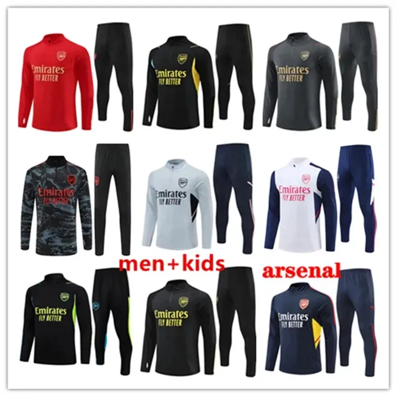 2023 Pepe Saka Pink Arsen Tracksuit футбольный футбольный футбольный футбол 23 24new Cuners Training Suit Odegaard Томас Тирни Смит Роу Роу Транспорт мужчина детская спортивная одежда Tops Tops