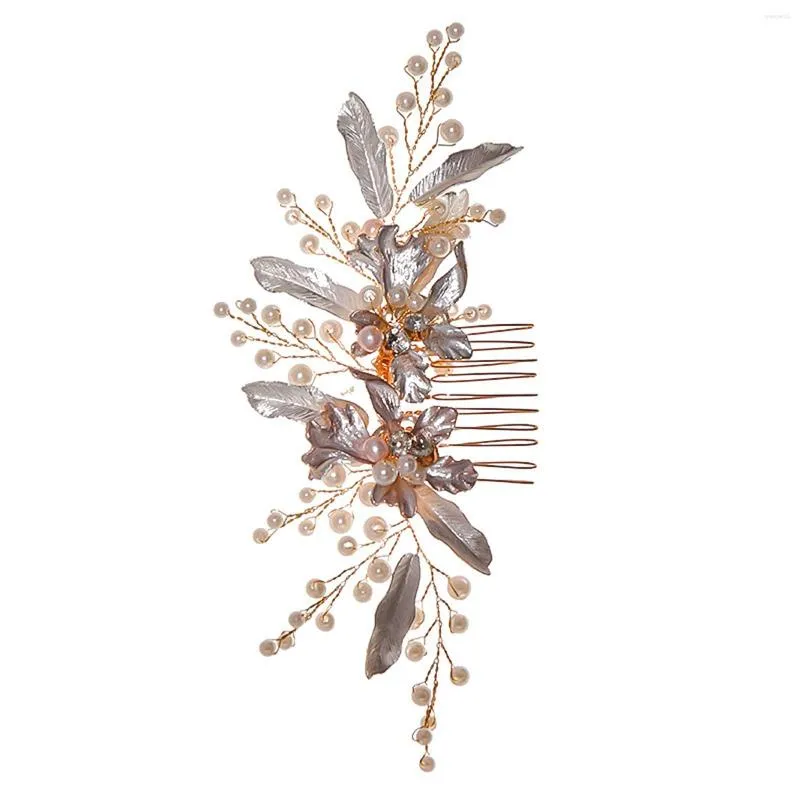 Hair Clips Pearl Jewelry Leaf Combs Smooth Teeth Beauty Handmade Headdress For DIY Accessory Styling