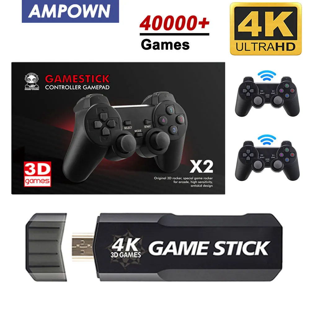 Game Stick 128GB 4k GD10 40000 Games Portable Wireless Controllor  Dropshipping 40 Simuators Retro Video Game