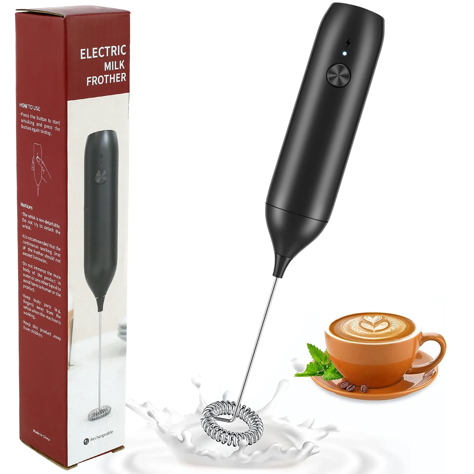 1pc Handheld Electric Milk Frother, Mini Coffee Creamer Frother Portable  Egg Beater Mixer