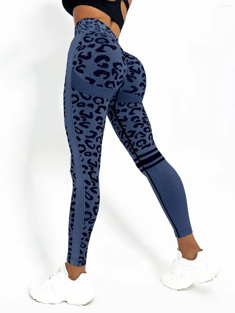 Active Pants Leopard Print Snabbtorkning Running Yoga Leggings Sexig hög midja rumpa-liftande monterande utkläder Långa kvinnors aktiva kläder