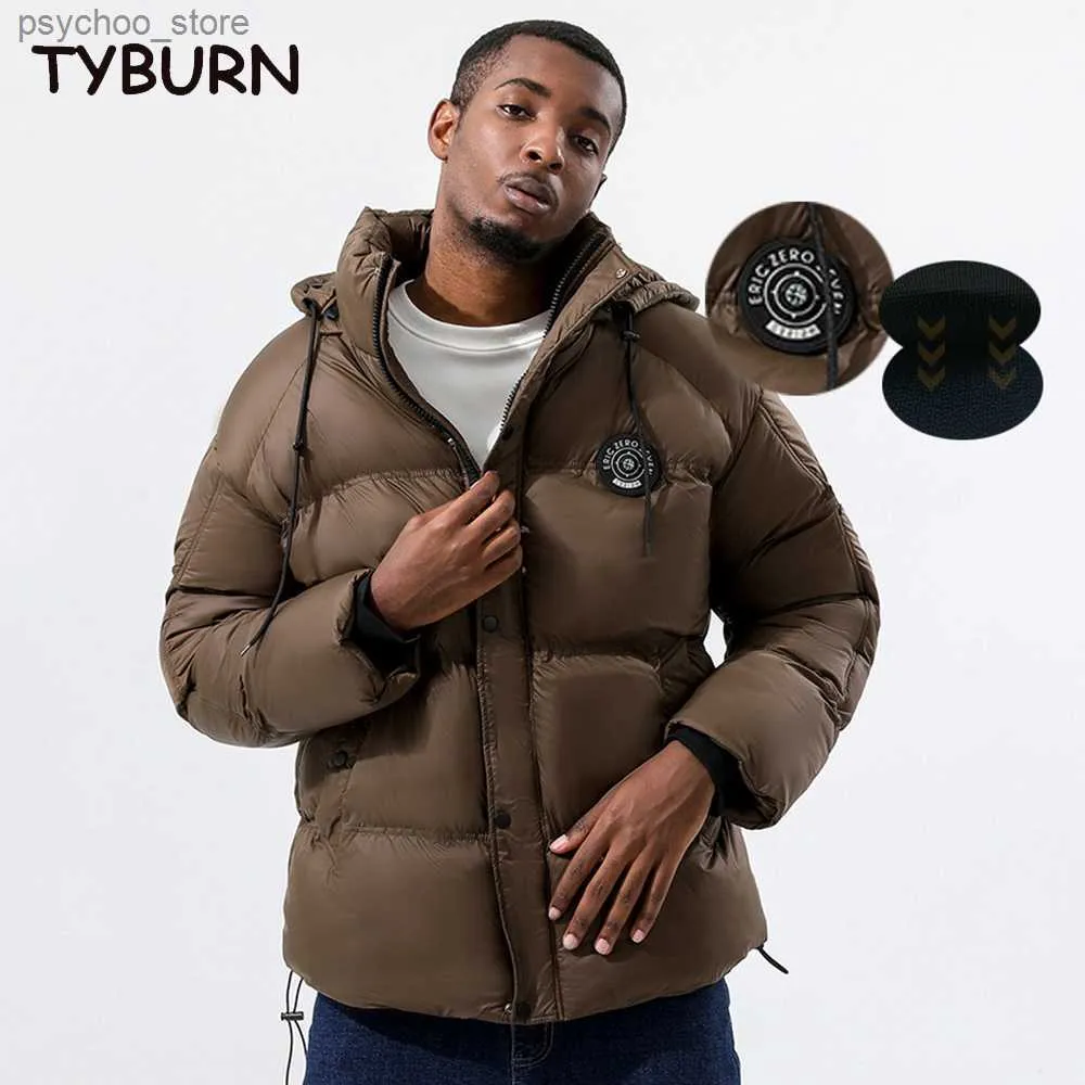 Piumino da uomo TYBURN Piumino invernale oversize da uomo Pane Peluche addensato Piumino allentato Giacca imbottita Cappello staccabile Cappotto allentato Q230831