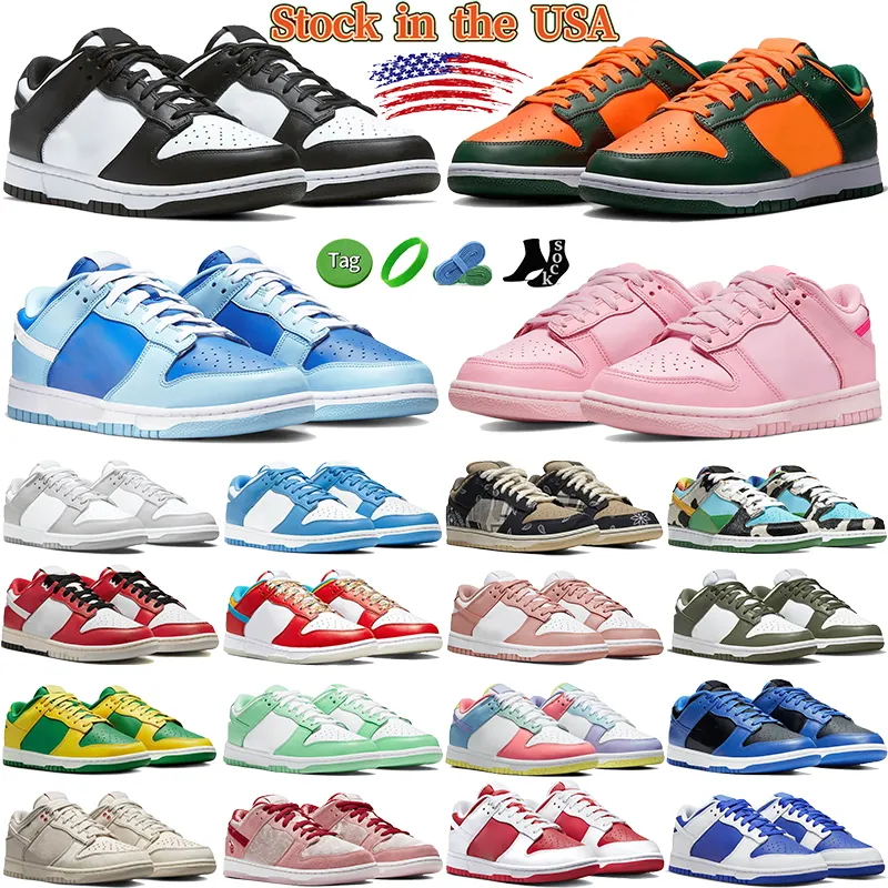 Local Warehouse Designer Casual Shoes For Men Women Low White Black Panda Sneakers Grey Fog UNC University Red Triple Pink Coast US Stocking Sneaker Mens Trainers