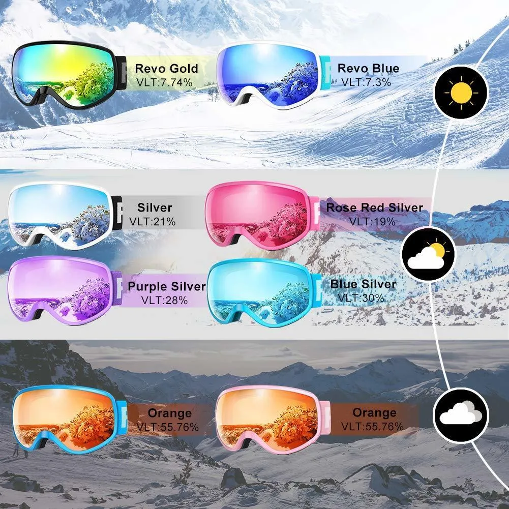 findway Masque de Ski Protection pour Enfant 5 à 16 Ans Lunette