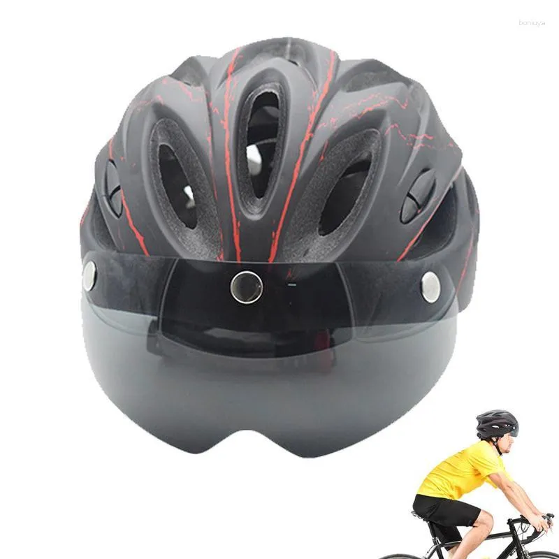 Casques de moto cyclisme avec lunettes magnétiques sécurité vélo de route de montagne taille réglable sécurité vélo adulte