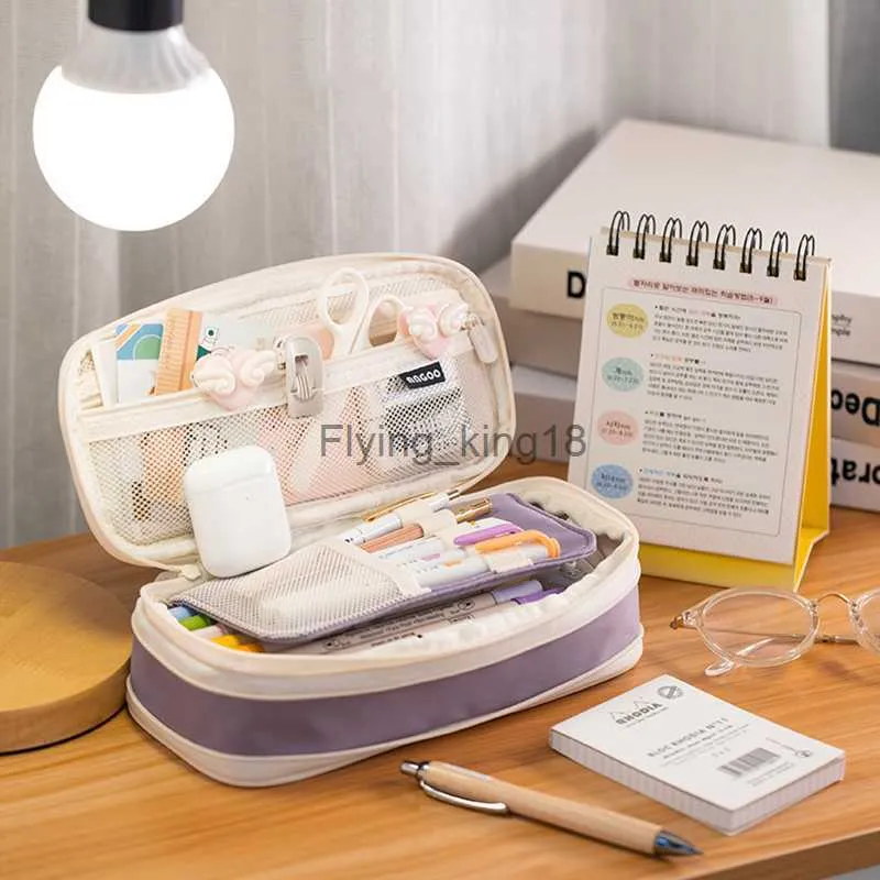 Wholesale Angoo Expandable Pencil Case Simple Waterproof Hit Color Storage  Pouch For Stationery And School A7208 HKD230831 From Flying_king18, $8.83