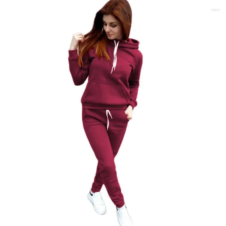 Hoodies femininos pullovers oversized sweatshirts casuais calças compridas terno esportivo menina feminino inverno dois conjuntos de peças treino S-5XL