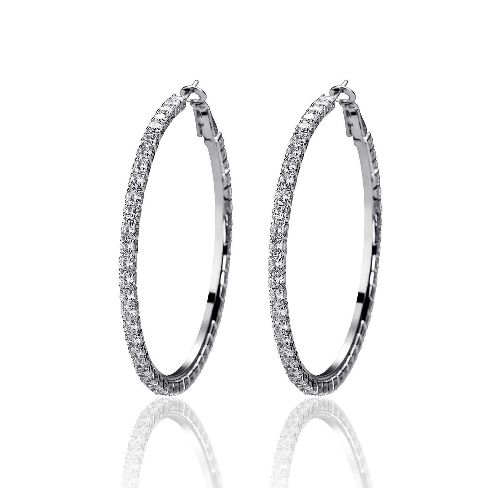 Orecchini A Cerchio In Oro Da 2 Cm 10 Cm Donna Orecchini Pendenti Con Zirconi Cubici Gioielli Feste Con Pietre Preziose Scintillanti A Fila Singola Orecchini Alla Moda Hip Hop Da 7,03 € | DHgate
