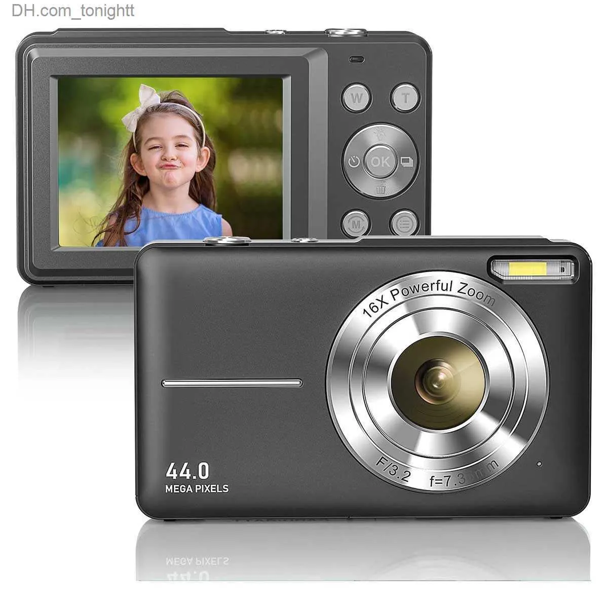 Caméscopes 1080P Full HD Appareil photo numérique 44MP Compact Écran LCD 2,4 pouces Zoom 16X Mini vidéo Q230831