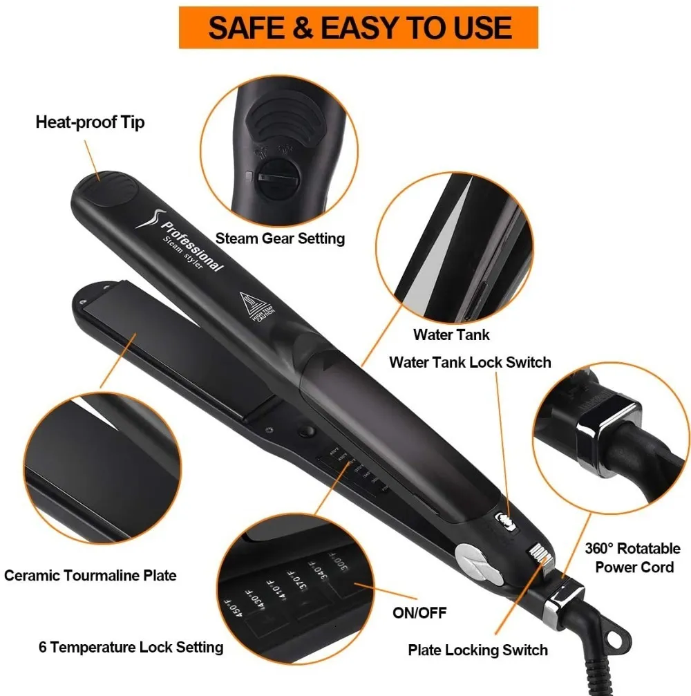 Ceramic tourmaline steam flat iron 2025
