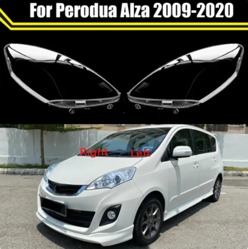 Couvercle de lentille de phare avant pour Perodua Alza 2009 – 2020, abat-jour en verre, boîtier Transparent, coque de phare