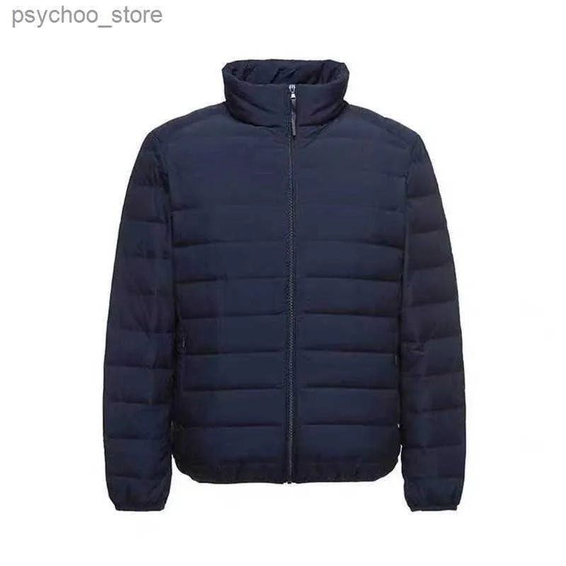 Men's Down Parkas Autumn And Winter New Down Jacket Men's Short Black Dark Red Navy Blue Dark Gray Long Sleeve Stand Up Collar Trend Casual Wear Q230831