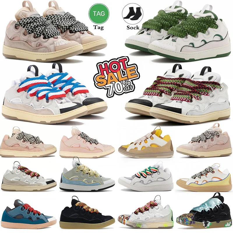 Designer skor herrar skor lavins vävda snörningskor sneaker läder trottoarklockplattformar sneakers kalvskinn gummi nappa plattform sneakers kvinnor 46 euro