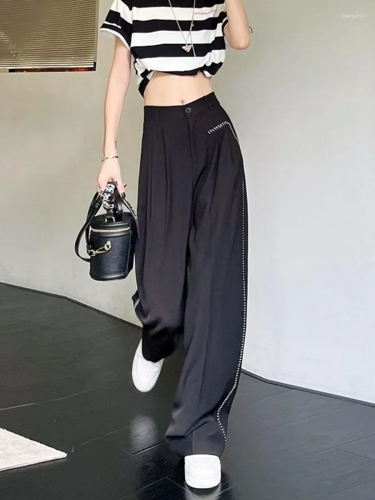 Pantalones de gasa anchos new arrivals