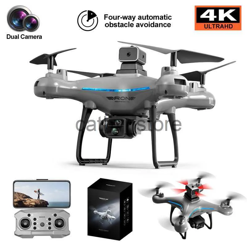 Simülatörler dronları 2.4g 4K Kamera KY102 Genie Drone Optik Akış Gelişimi Dört yönlü engelden kaçınma mobil uzaktan kumanda quadcopter oyuncak hediyesi x0831