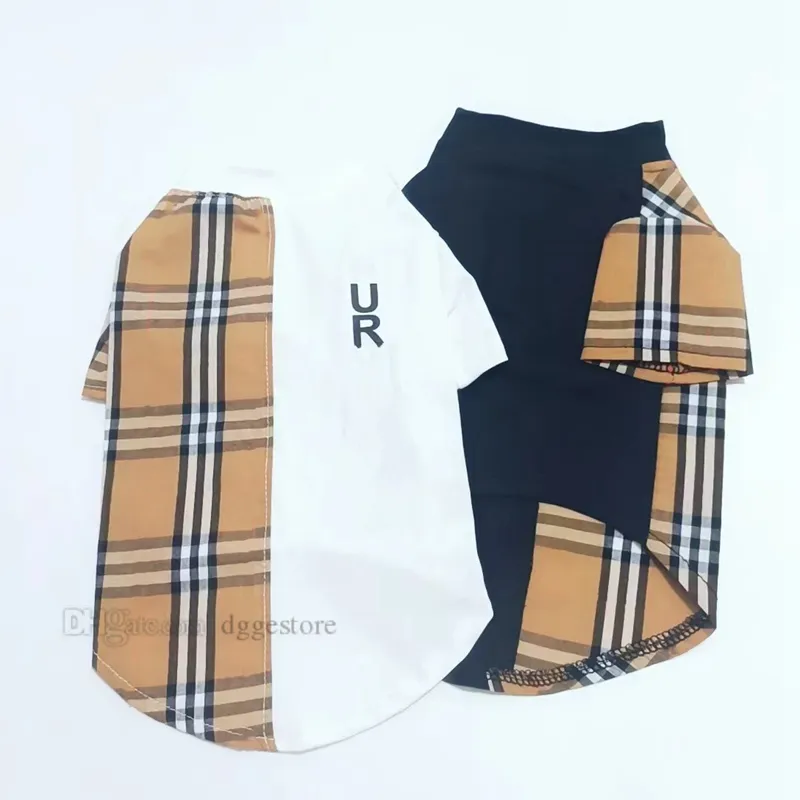 Designer Dog Clothes Brand Dog Apparel Classic Plaid Pattern Cotton Pet T-shirt for Small Medium Dogs, Breathable Soft Dog Costume Pet Dogs Cats,Pet Pullover Jumper 808