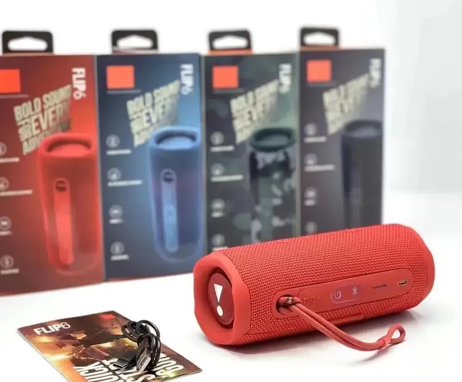 Altoparlanti portatili Bluetooth wireless per altoparlante di ricarica FLIP6 Mini IPX7 Altoparlanti portatili impermeabili Stereo per esterni Basso Traccia musicale Magazzino locale