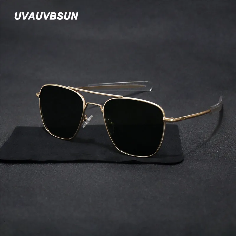 Mode zonnebrillen frames uvauvbsun vintage dubbele straal metalen frame zonnebril voor mannen luxe gepolariseerd licht ovaal piloot zonneglas de sol 230830