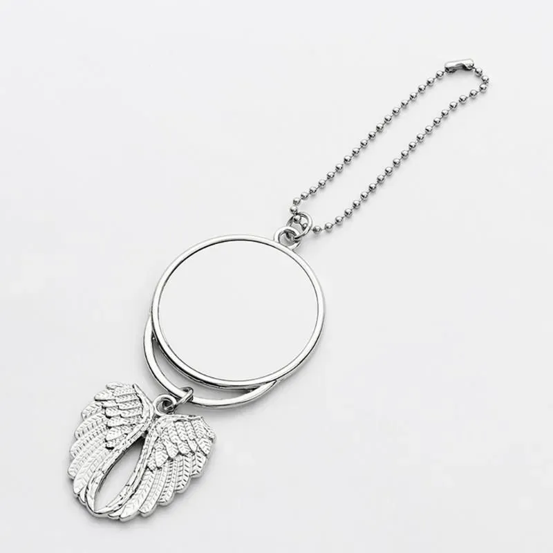 Sublimation Wings Keychains Pendants Decorations Blanks Car Pendant Angel Wing Mirror Decoration Hanging Charm Ornaments fy4406 0518